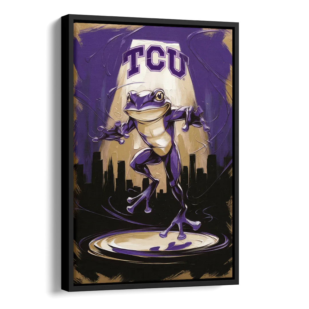 Fort Worth TCU Horned Frogs Pride Side - Black Canvas Wall Art