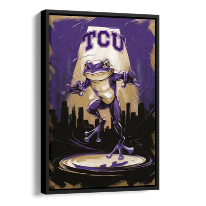 Fort Worth TCU Horned Frogs Pride Side - Black Canvas Wall Art
