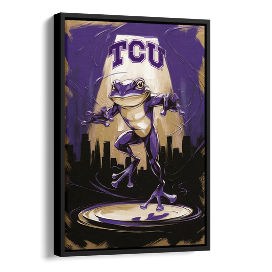 Fort Worth TCU Horned Frogs Pride Side - Black Canvas Wall Art