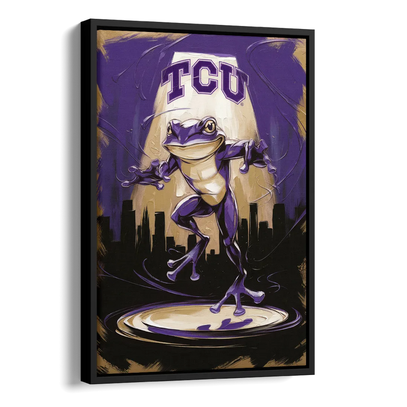 Fort Worth TCU Horned Frogs Pride Side - Black Canvas Wall Art