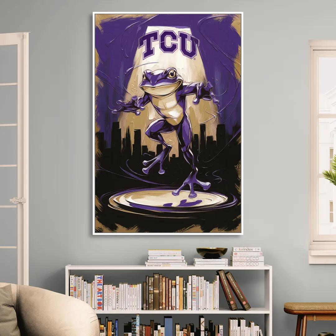 Fort Worth TCU Horned Frogs Pride Sitting Room - White Canvas Wall Art