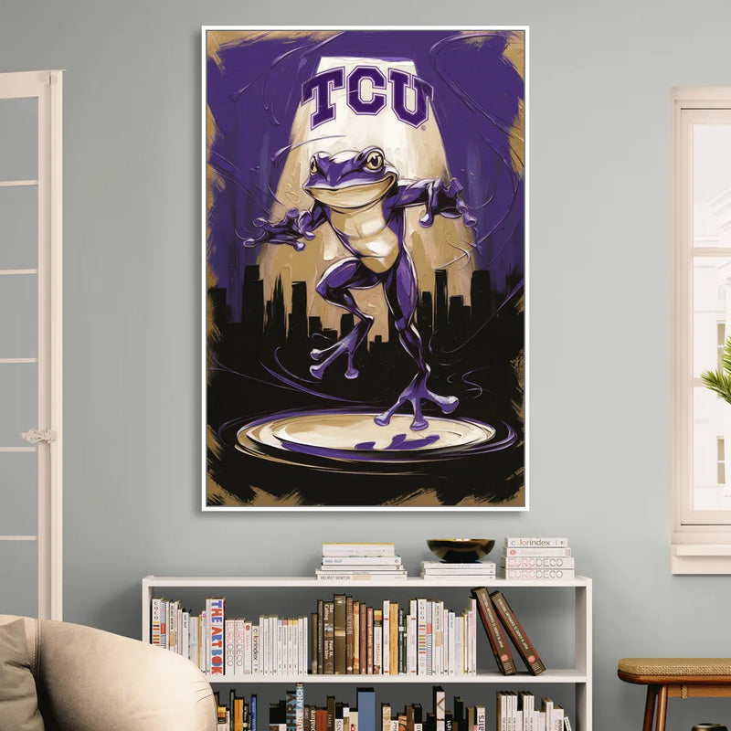 Fort Worth TCU Horned Frogs Pride Sitting Room - White Canvas Wall Art