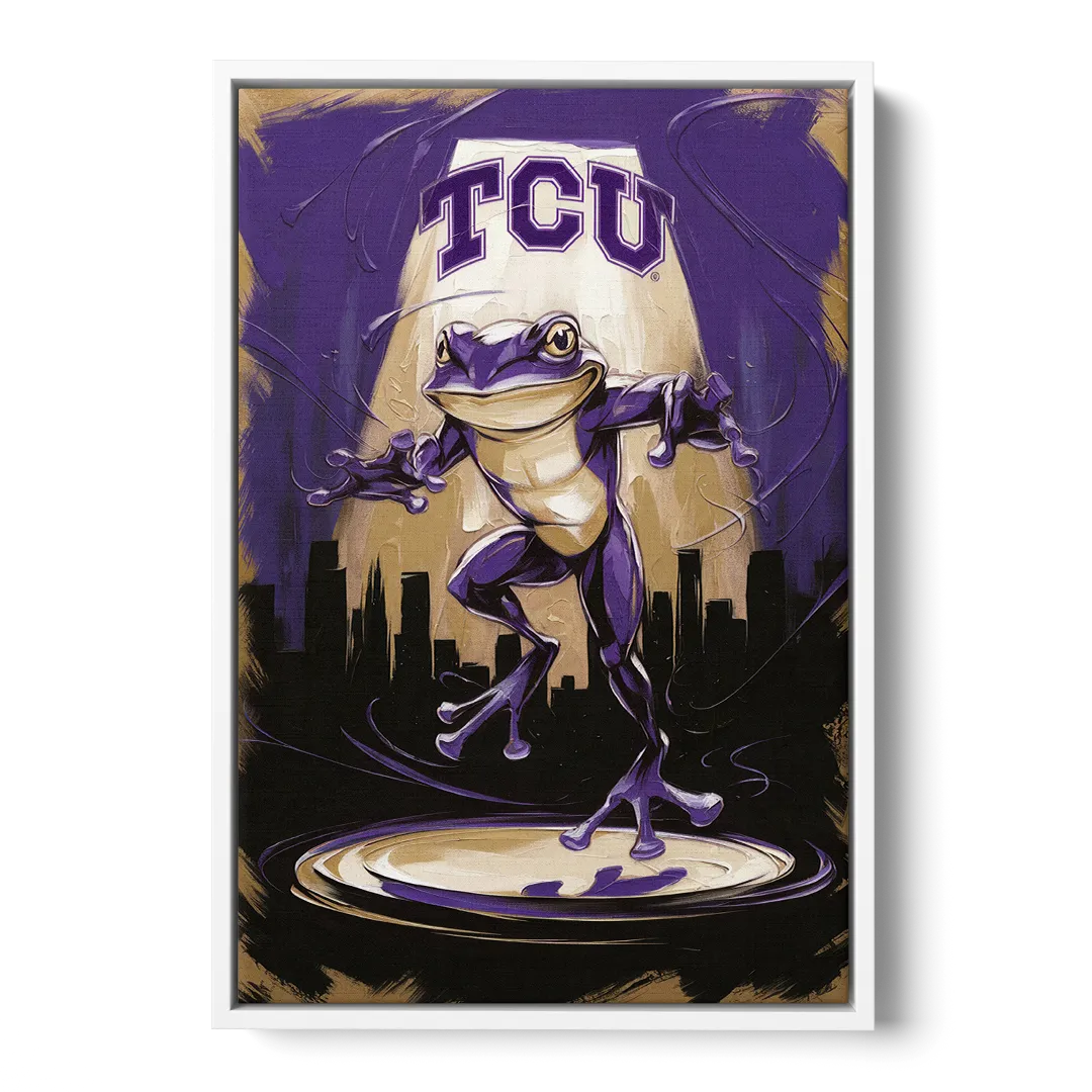 Fort Worth TCU Horned Frogs Pride Front - White Canvas Wall Art