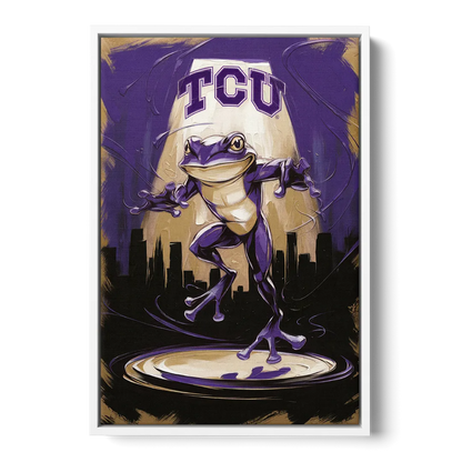 Fort Worth TCU Horned Frogs Pride Front - White Canvas Wall Art