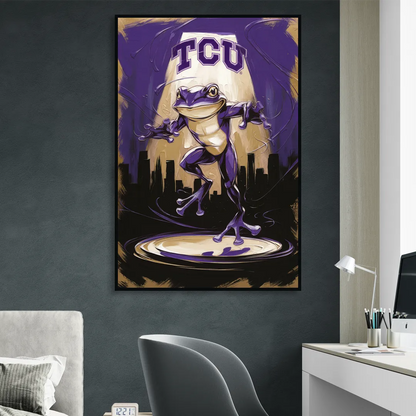 Fort Worth TCU Horned Frogs Pride Living Room - Black Canvas Wall Art