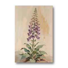 Foxglove Painting with Speckled Bell Spire - Canvas Wall Art - Front