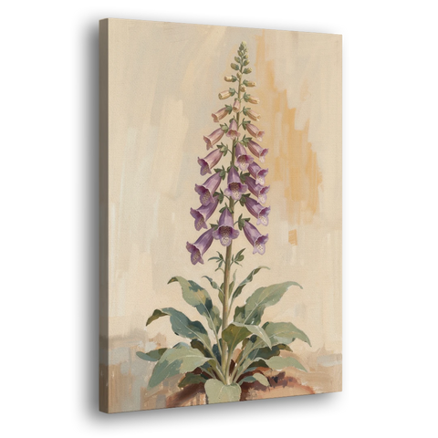 Foxglove Painting with Speckled Bell Spire - Canvas Wall Art - Side