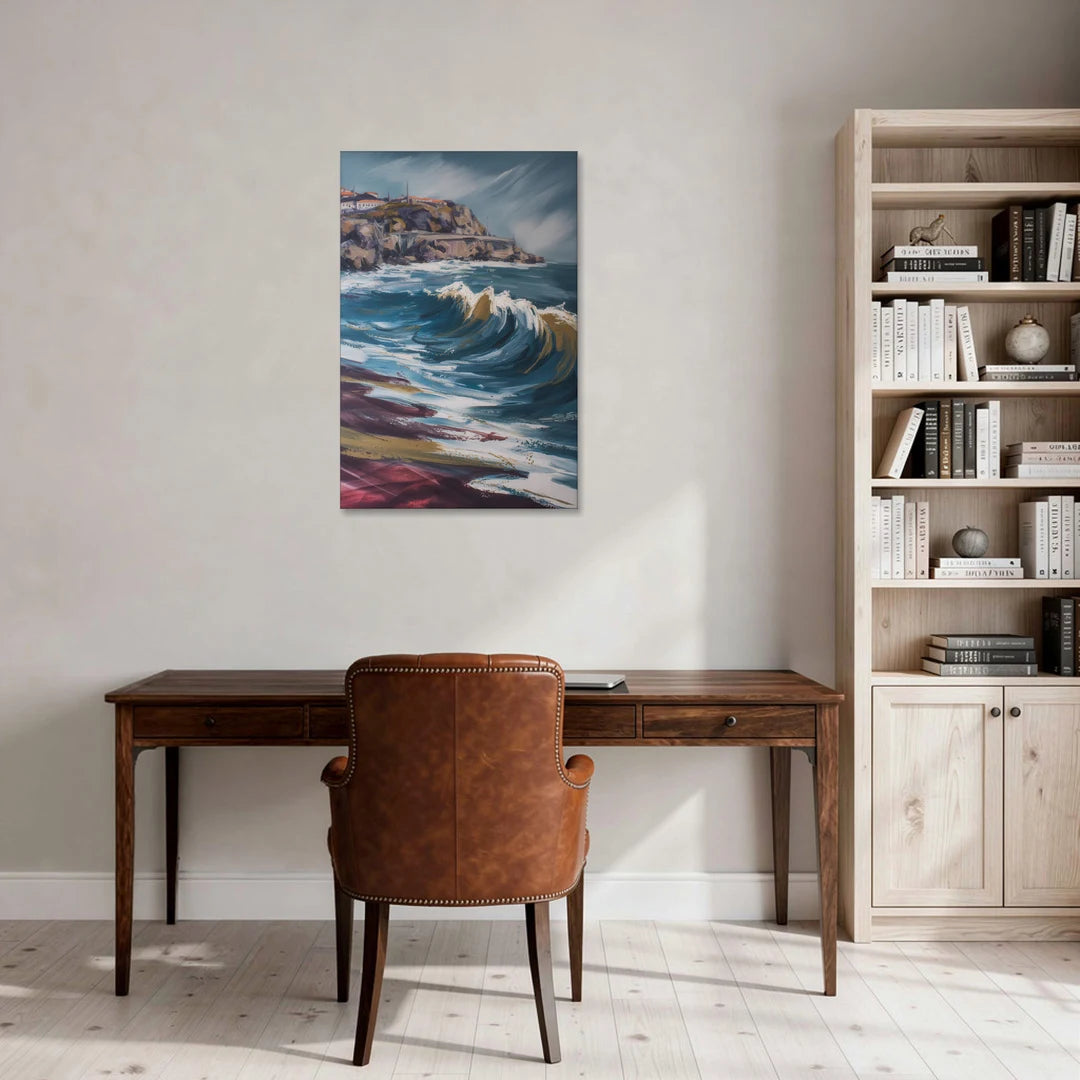 Foz do Douro Waves - Canvas Wall Art - Office - 24x36