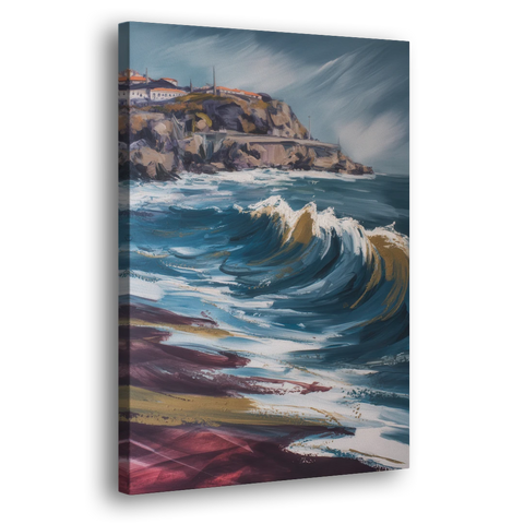 Foz do Douro Waves - Canvas Wall Art - Side