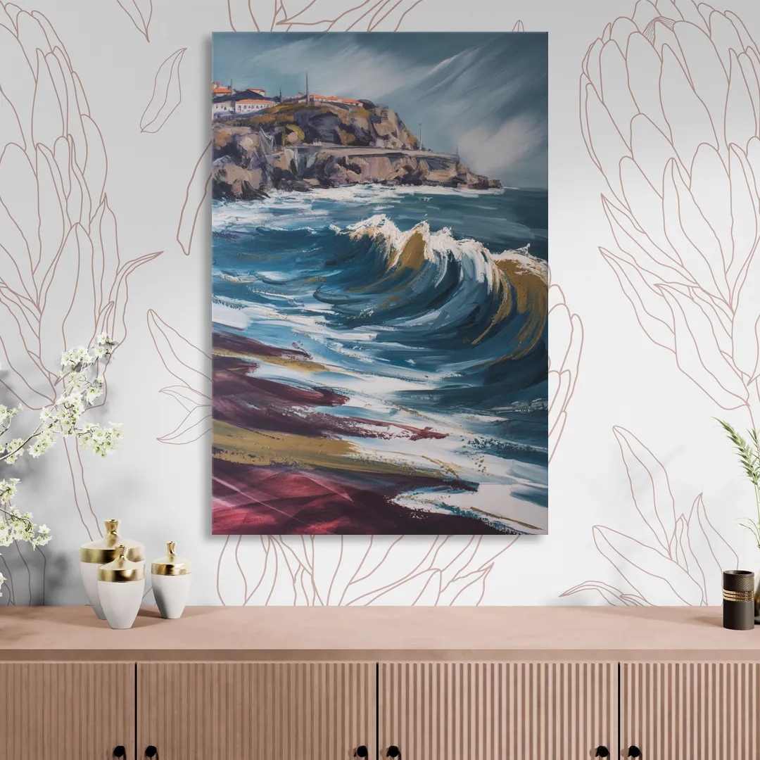 Foz do Douro Waves Living Room - Canvas Wall Art