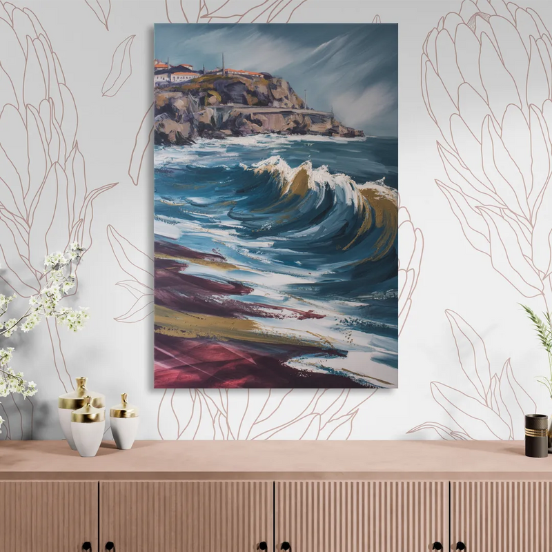 Foz do Douro Waves Living Room - Canvas Wall Art