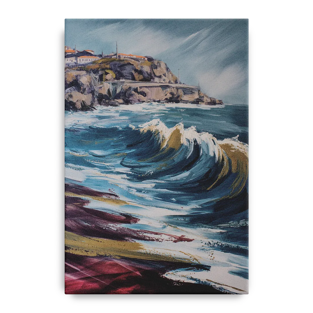 Foz do Douro Waves Front - Canvas Wall Art