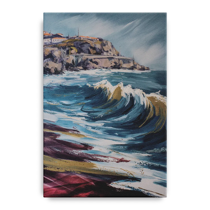 Foz do Douro Waves Front - Canvas Wall Art