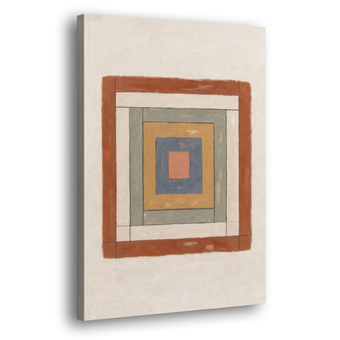 Framed Boho Wall Art with Nested Quilt Squares - Canvas Wall Art - Side