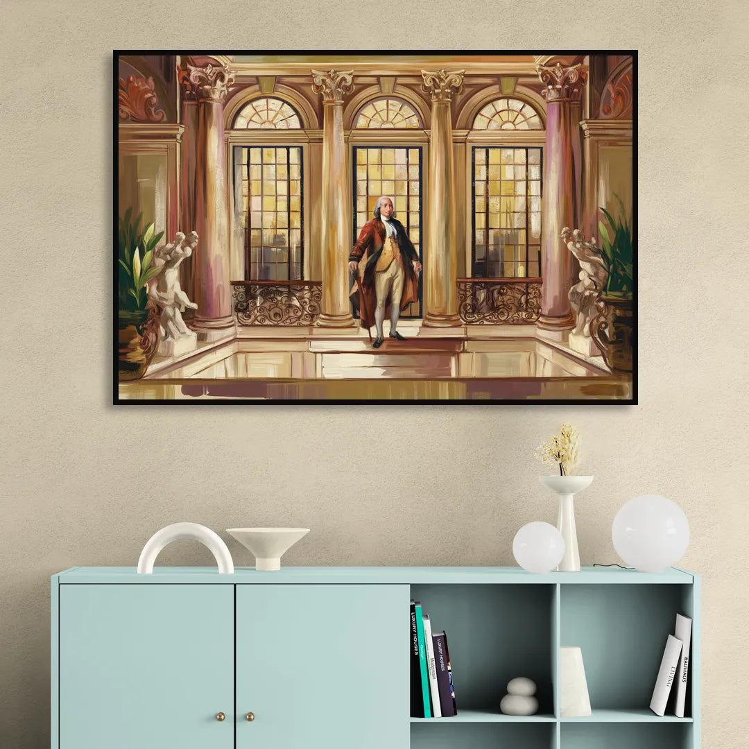 Franklin Architectural Beauty Sitting Room - Black Canvas Wall Art