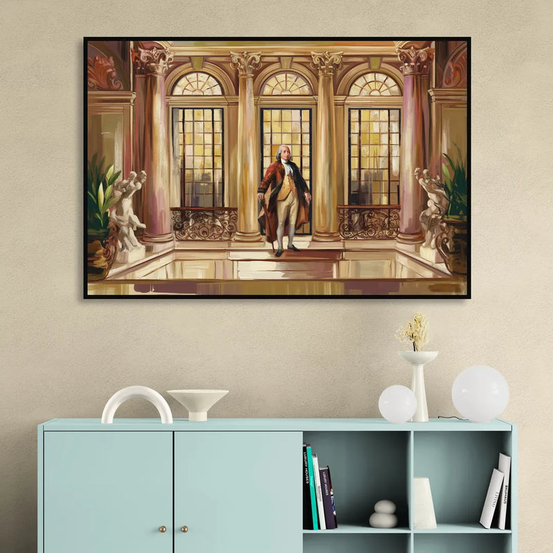 Franklin Architectural Beauty Sitting Room - Black Canvas Wall Art