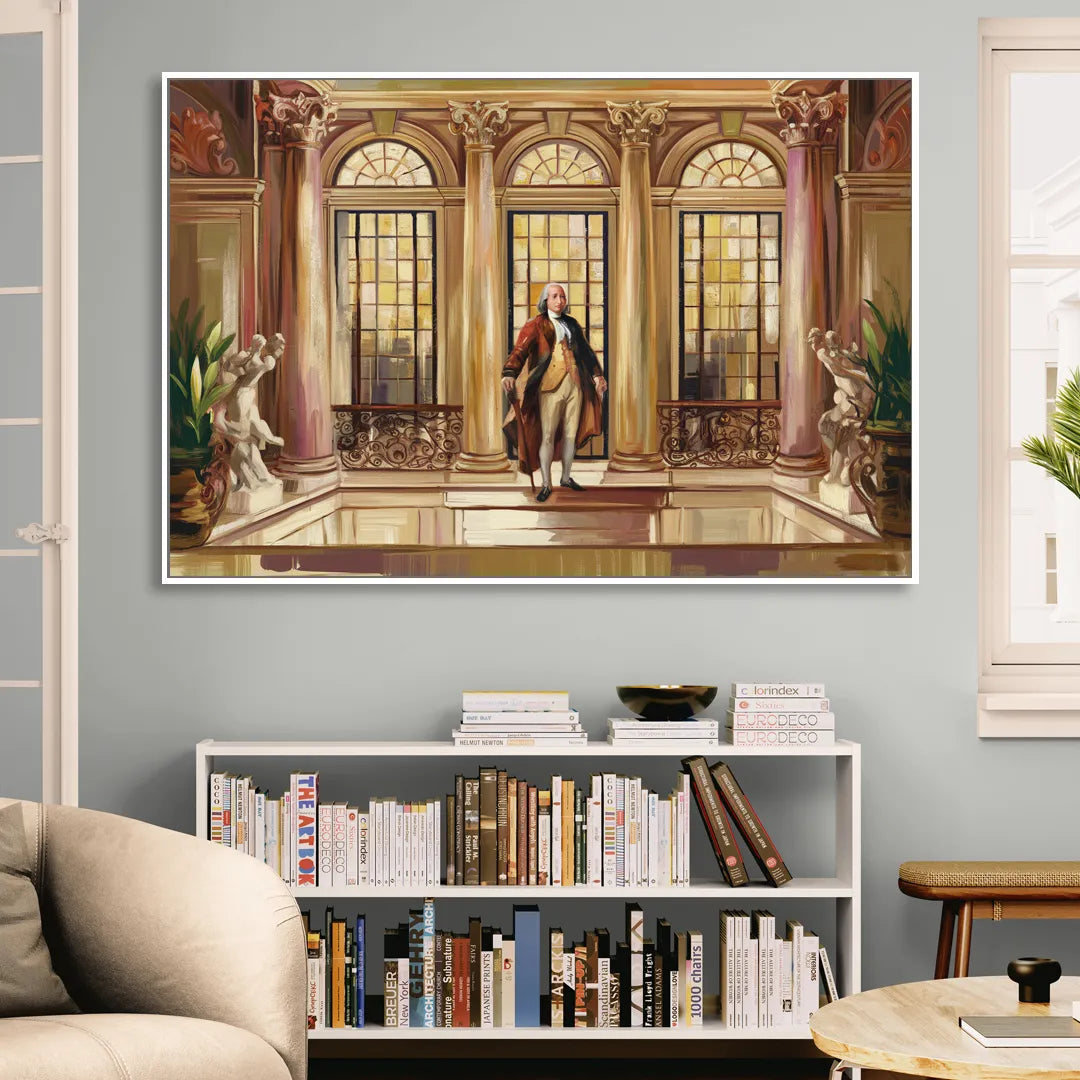 Franklin Architectural Beauty Living Room - White Canvas Wall Art