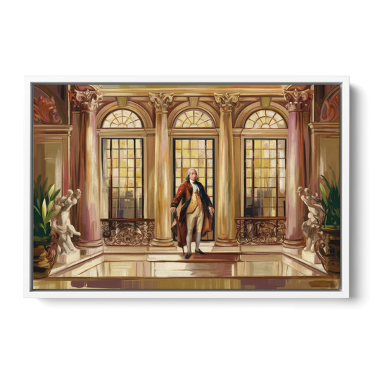 Franklin Architectural Beauty - White Framed Canvas Wall Art - Front