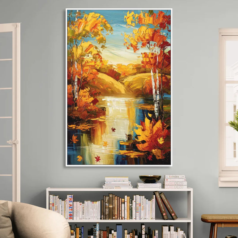 Franklin Autumn Vibes Living Room - White Canvas Wall Art