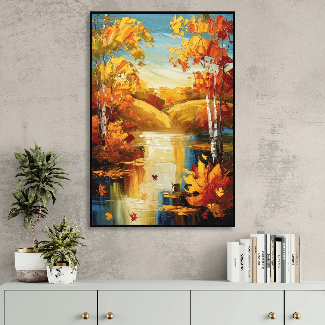 Franklin Autumn Vibes Living Room - Black Canvas Wall Art