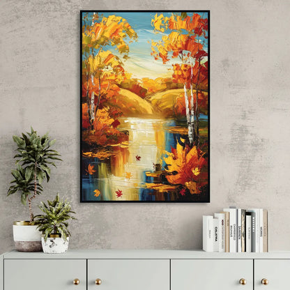 Franklin Autumn Vibes Living Room - Black Canvas Wall Art