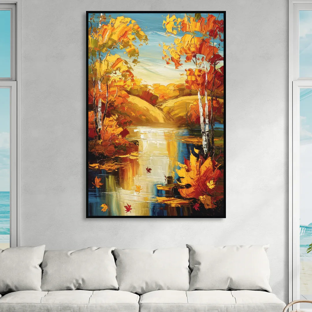 Franklin Autumn Vibes Sitting Room - Black Canvas Wall Art