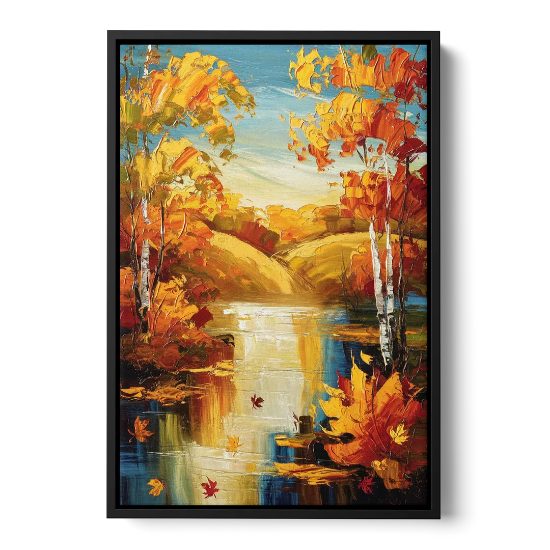 Franklin Autumn Vibes Front - Black Canvas Wall Art