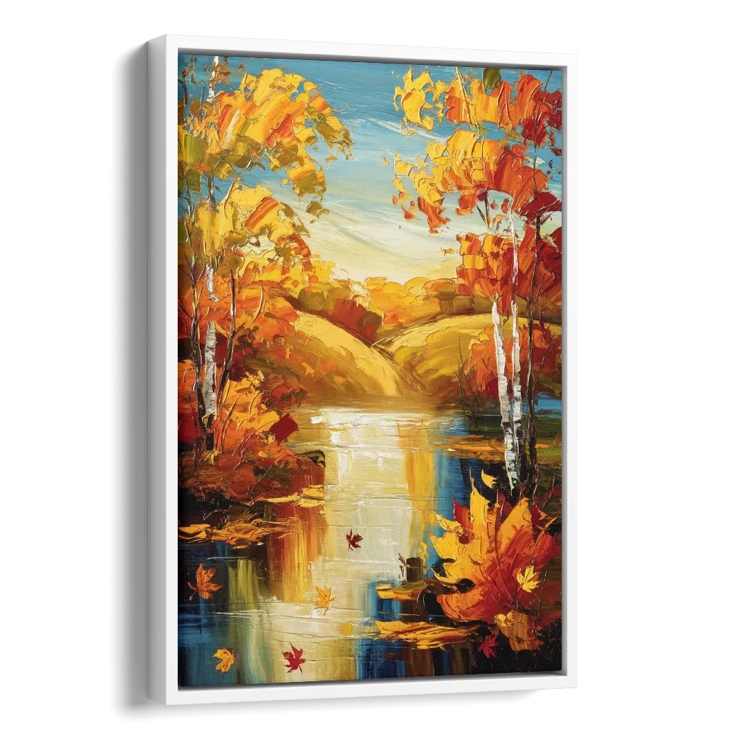 Franklin Autumn Vibes Side - White Canvas Wall Art