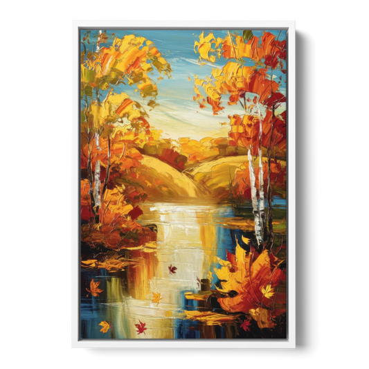 Franklin Autumn Vibes - White Framed Canvas Wall Art - Front
