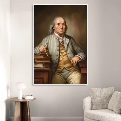 Franklin Cultural Heritage Sitting Room - White Canvas Wall Art