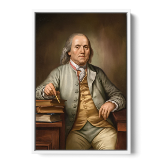 Franklin Cultural Heritage - White Framed Canvas Wall Art - Front