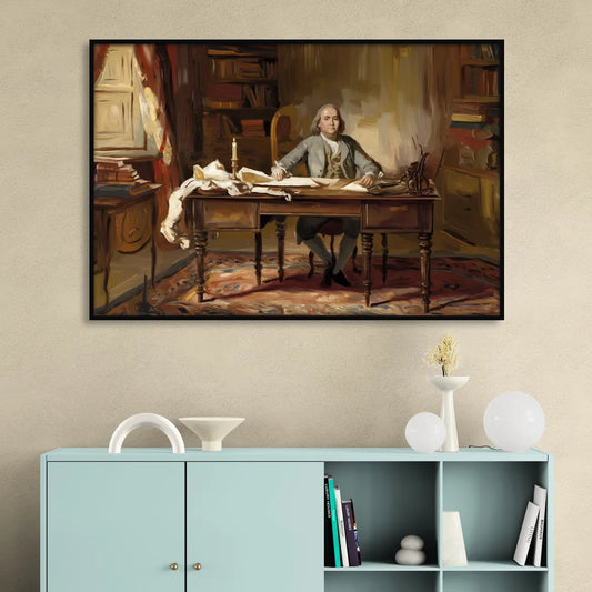 Franklin Historic Charm Living Room - Black Canvas Wall Art