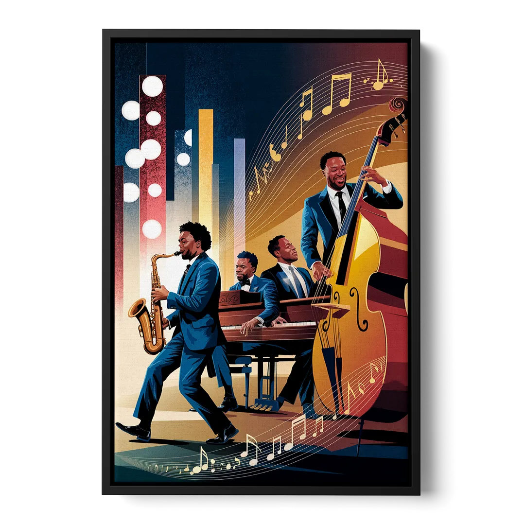 Franklin Music Legacy Front - Black Canvas Wall Art
