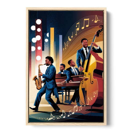 Franklin Music Legacy - Oak Framed Canvas Wall Art - Front