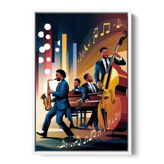 Franklin Music Legacy - White Framed Canvas Wall Art - Front