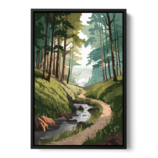 Franklin Nature Trails - Black Framed Canvas Wall Art - Front