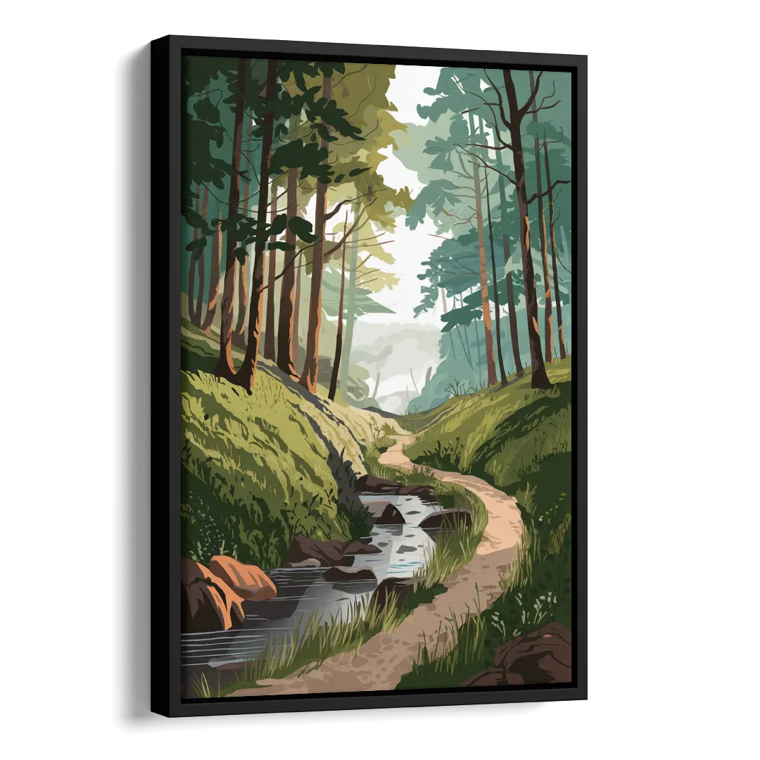 Franklin Nature Trails Side - Black Canvas Wall Art