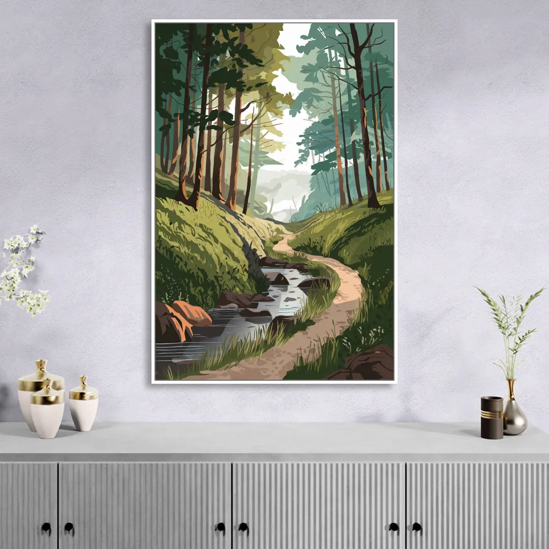 Franklin Nature Trails Sitting Room - White Canvas Wall Art