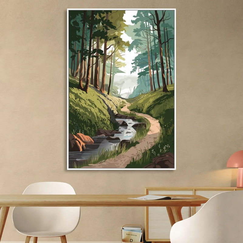 Franklin Nature Trails Living Room - White Canvas Wall Art