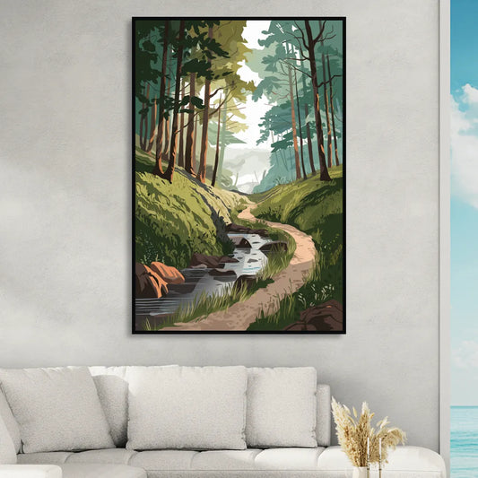Franklin Nature Trails Living Room - Black Canvas Wall Art