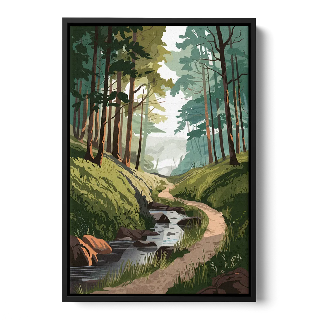 Franklin Nature Trails Front - Black Canvas Wall Art