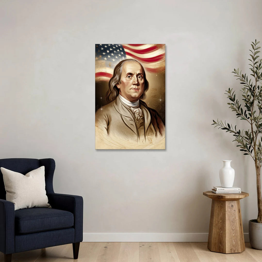 Franklin Patriotic Spirit - Canvas Wall Art - Sofa - 24x36