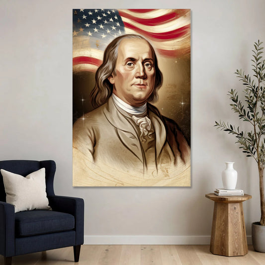 Franklin Patriotic Spirit - Canvas Wall Art - Sofa - 40x60