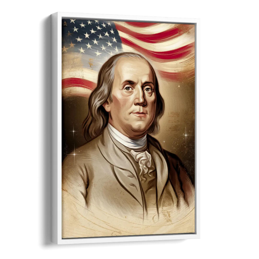 Franklin Patriotic Spirit Side - White Canvas Wall Art