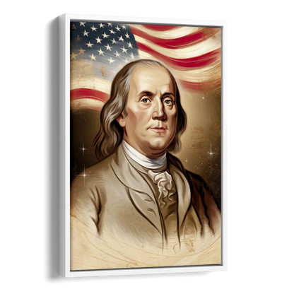 Franklin Patriotic Spirit Side - White Canvas Wall Art