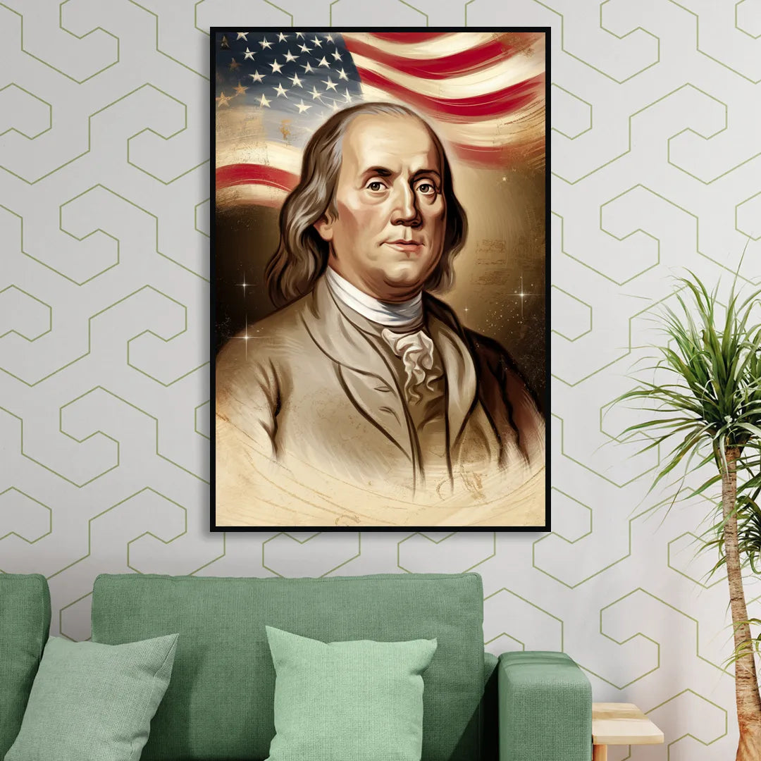 Franklin Patriotic Spirit Sitting Room - Black Canvas Wall Art