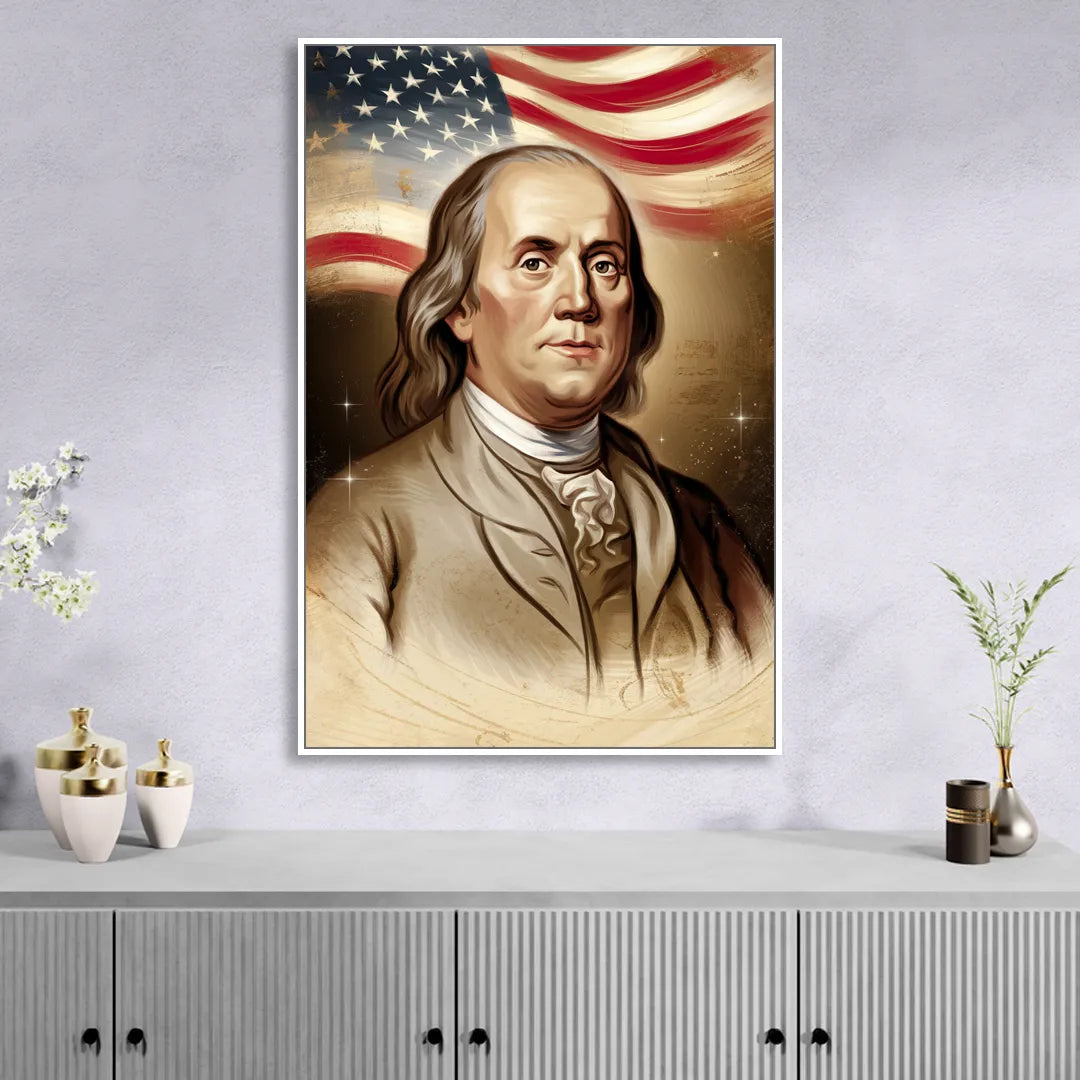 Franklin Patriotic Spirit Living Room - White Canvas Wall Art