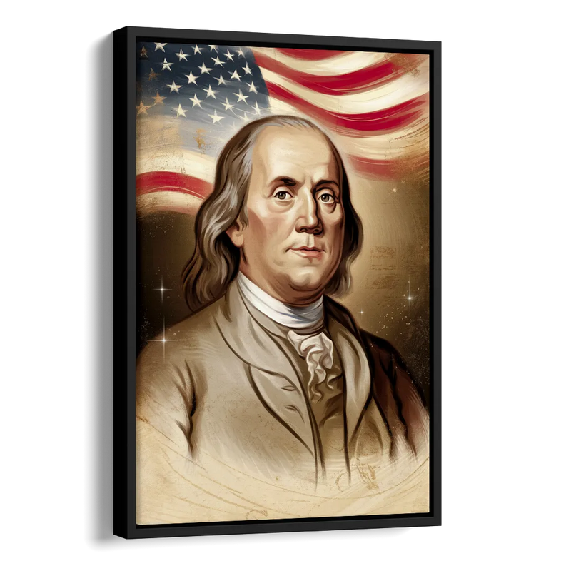Franklin Patriotic Spirit Side - Black Canvas Wall Art