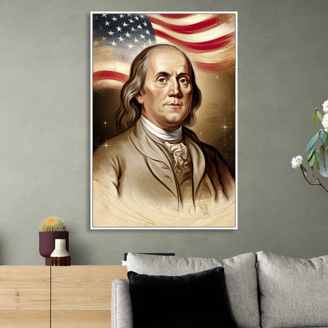 Franklin Patriotic Spirit Sitting Room - White Canvas Wall Art