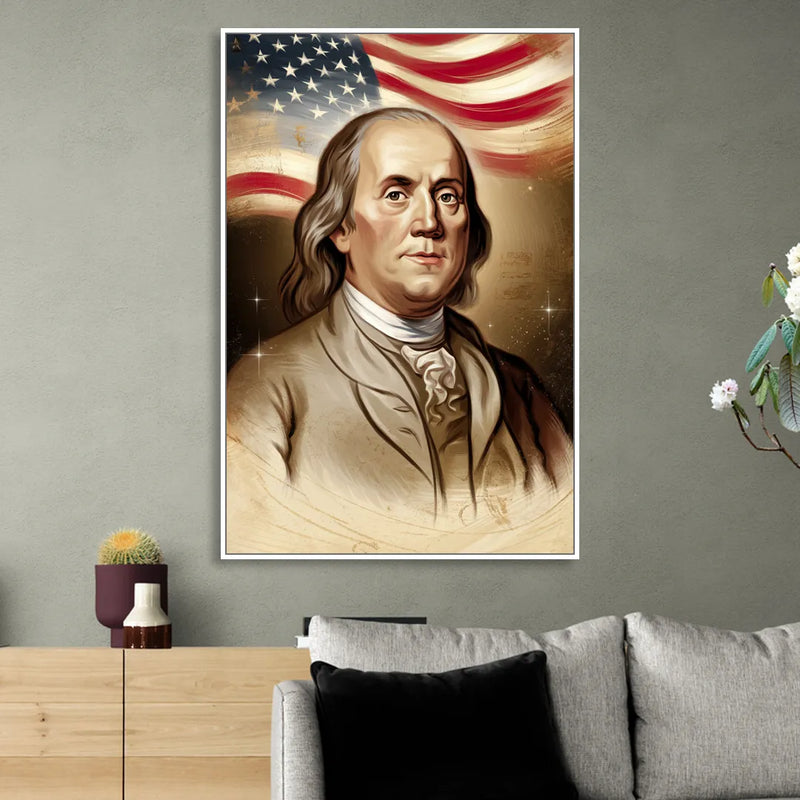 Franklin Patriotic Spirit Sitting Room - White Canvas Wall Art
